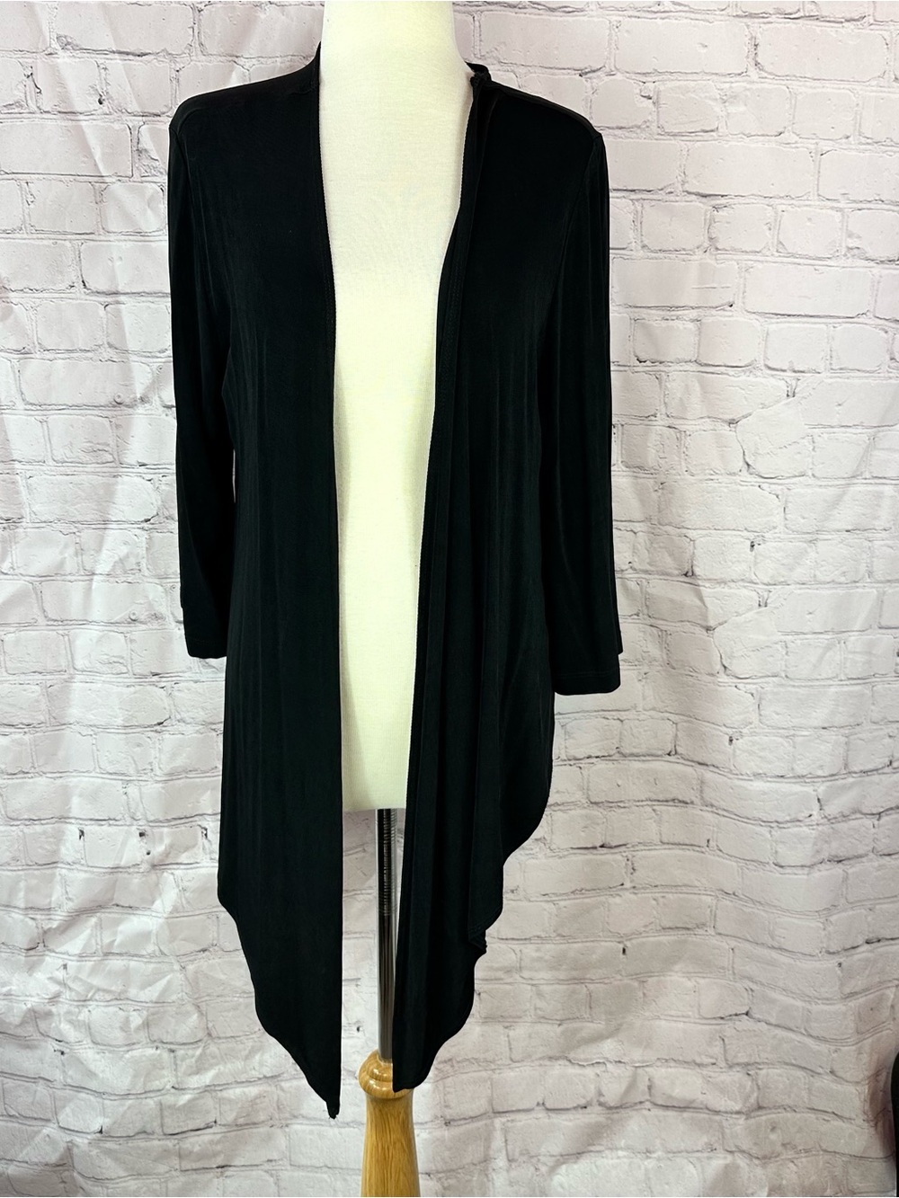 chico's travelers (3) Black Open-Front Draped Cardigan women XL layer minimalist
